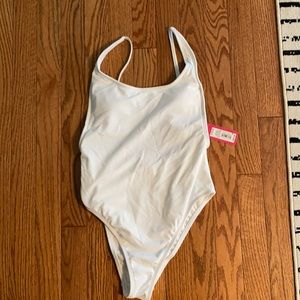 White one piece swim suit new with tags